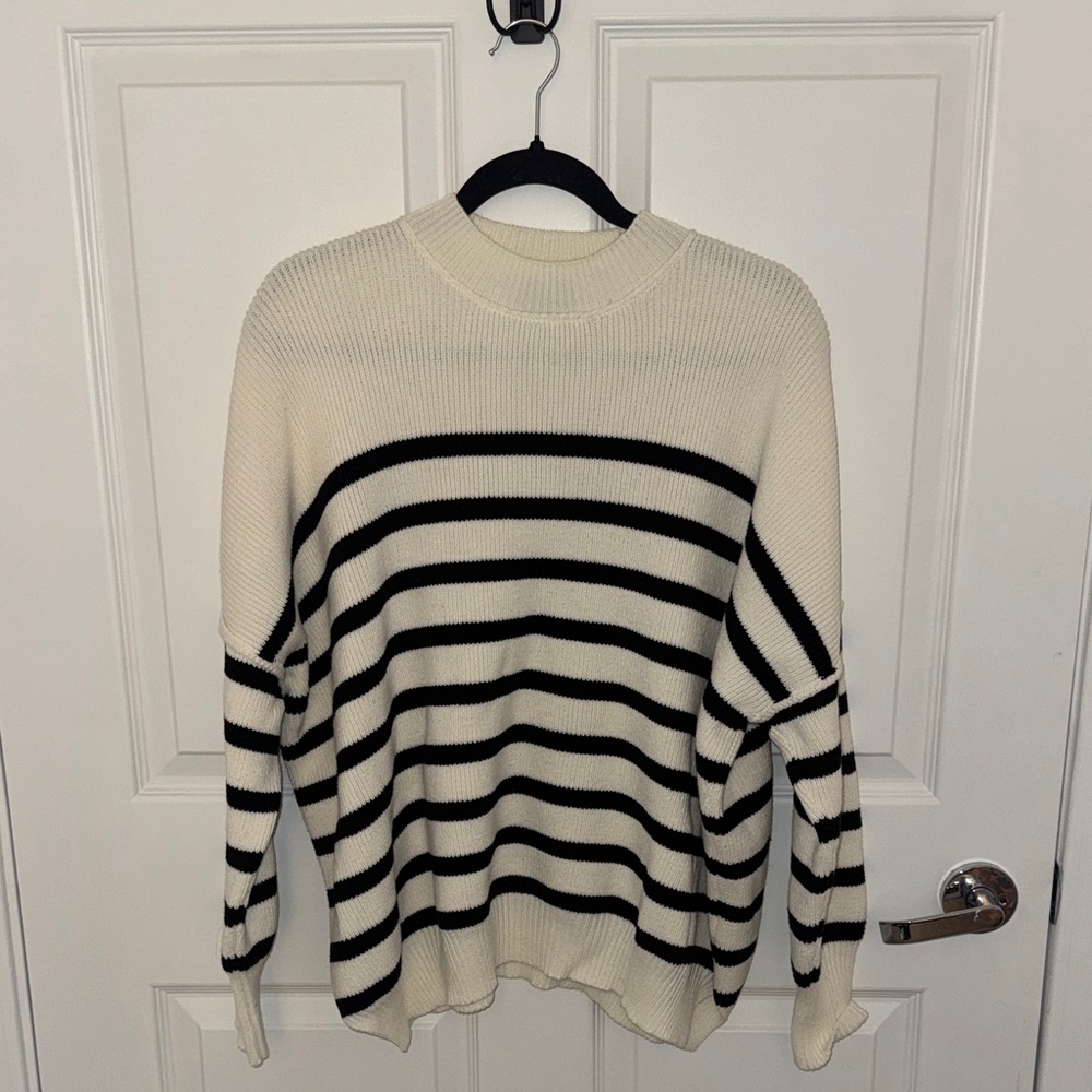 Striped Black and White Women's Sweater